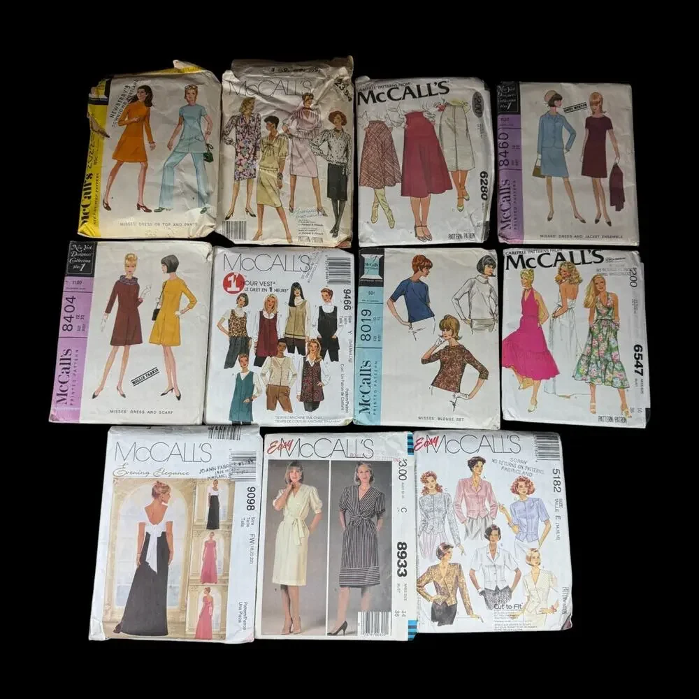 Lot of 11 McCall's Women's Evening Sewing Patterns 1970s-80s Vintage